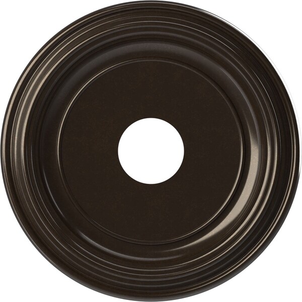 Ekena Millwork Traditional PVC Medallion (Canopies up to 9 1/2"), 16"OD x 3 1/2"ID x 1 3/8"P, Metallic Rustic Mist CMP16TRERU - main